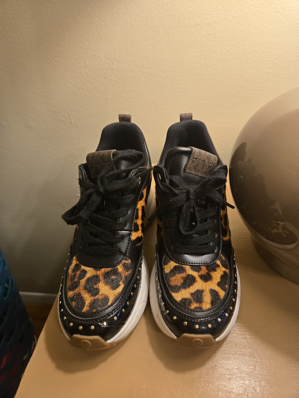Michael Kors Kids Leopard-Print Sneakers - Black & Brown